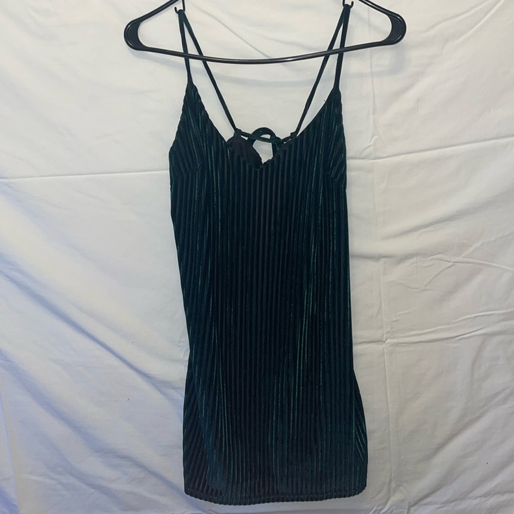 Fanco | Mini Green Velvet Dress | Size Small